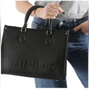 New Valentino Black Rised RE Crossbody Bag